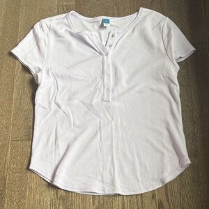 Old Navy Lavender Henley Snap-Front Top